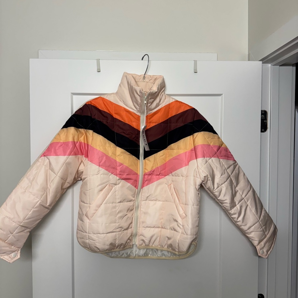 Colorful Chevron Puffer Jacket